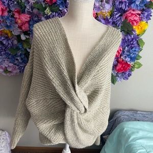 Twisted front sweater